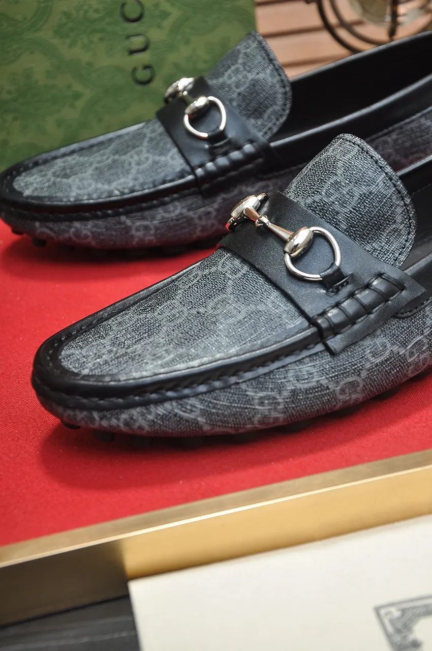 Men's Men's Shoes💰420💶【GUCCI】 (High-end Niuli) New 🍀Gucci*——Gucci Doudou Shoes! Made of imported original cowhide, the inner top layer is comfortable cowhide lining! Original wear-resistant rubber outsole! High quality products! Code number 38-44!
